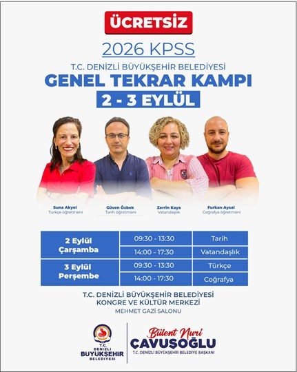 Denizli'de KPSS Adayları İçin Ücretsiz Genel Tekrar Kampı Düzenleniyor