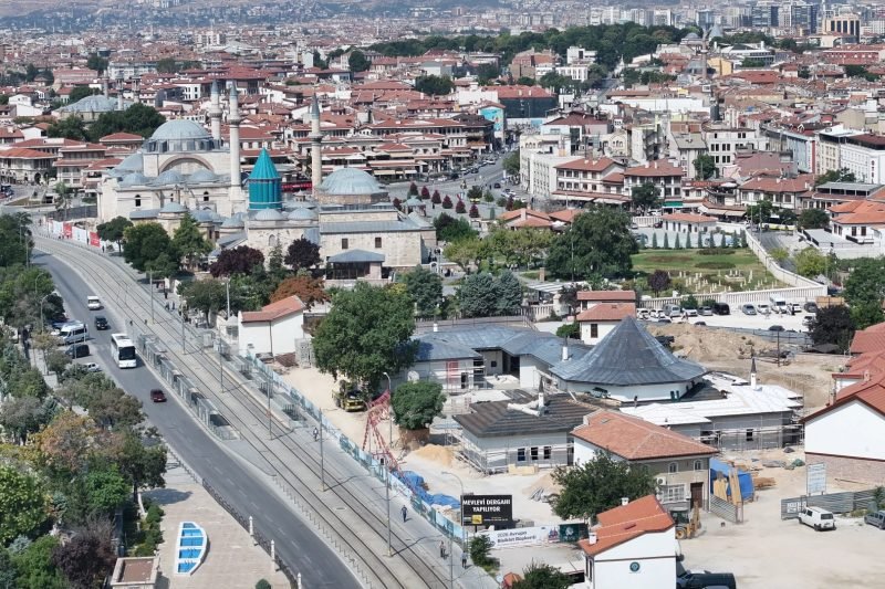 Konya'da Mevlevi Dergahı Projesi'nde İnşaat Yüzde 50 Tamamlandı