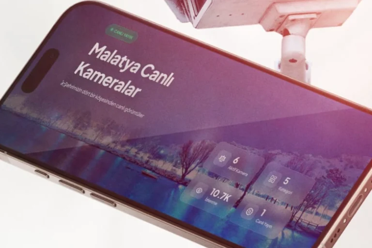 Malatya Büyükşehir Belediyesi'nin 7/24 canlı izleme platformunu gösteren görsel