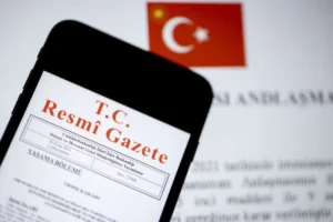 Uluslararası anlaşmaların yürürlük tarihlerinin Resmi Gazete'de yayımlandığını gösteren görsel.