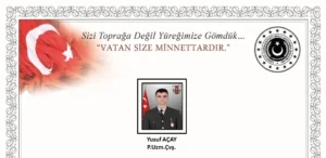 Ağrı'da askeri araç kazası sonucu şehit olan Piyade Uzman Çavuş Yusuf Açay