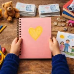 Aile ve Sosyal Hizmetler Bakanlığı logosu ve çocukları temsil eden semboller