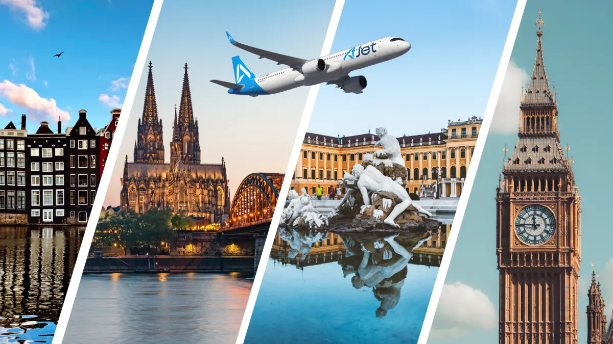 AJet'in yurt dışı uçuşlarında indirim kampanyasını duyuran görsel