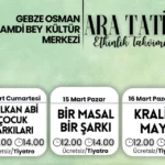 Gebze'de ara tatil etkinlikleri kapsamında çocuklar kültür merkezinde gösterileri izliyor.