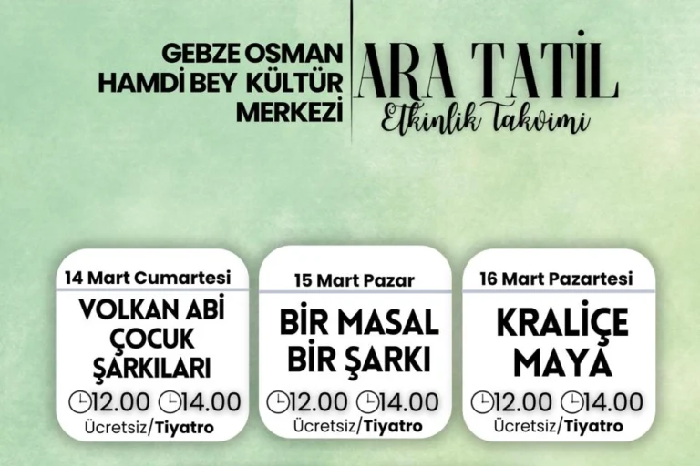 Gebze'de ara tatil etkinlikleri kapsamında çocuklar kültür merkezinde gösterileri izliyor.