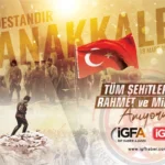 Çanakkale Deniz Zaferi'nin 111. yıl dönümü anısına Türk bayrağı ve Çanakkale Şehitler Abidesi