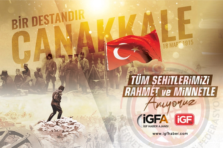 Çanakkale Deniz Zaferi'nin 111. yıl dönümü anısına Türk bayrağı ve Çanakkale Şehitler Abidesi