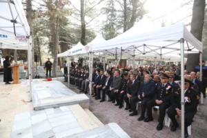 Bursa İnegöl'de Çanakkale Deniz Zaferi ve Şehitleri Anma Günü kapsamında düzenlenen törenden genel görüntü