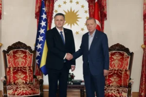 Cumhurbaşkanı Erdoğan, Bosna Hersek Devlet Başkanlığı Konseyi Başkanı Denis Beçiroviç'i Dolmabahçe'de ağırlıyor