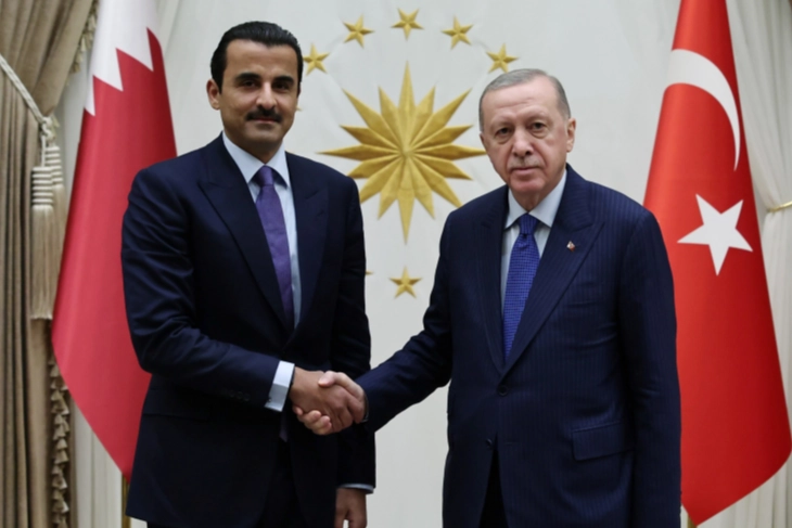 Cumhurbaşkanı Erdoğan ve Katar Emiri Şeyh Temim bin Hamed Al Sani telefon görüşmesi gerçekleştiriyor