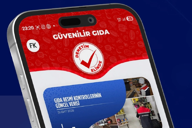 Güvenilir Gıda mobil uygulaması logosu ve Tarım Bakanı İbrahim Yumaklı'nın fotoğrafı
