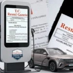 Elektrikli araç şarj istasyonu ve yönetmelik değişikliğini simgeleyen görsel