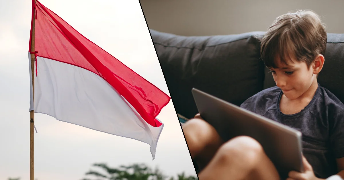 Endonezya'da 16 yaş altı gençlere sosyal medya yasağı getirildiğini gösteren görsel