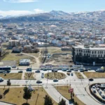 Van Havalimanı Kavşağı'na yapılan yeni bağlantı yolu inşaatından genel görünüm