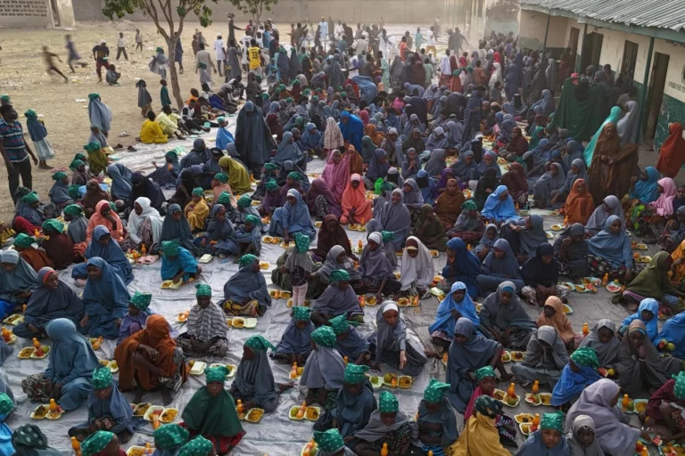 Help Yetim, Nijerya'nın Kano bölgesinde ihtiyaç sahiplerine yardım dağıtıyor.