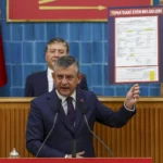 CHP Genel Başkanı Özgür Özel, TBMM'de partisinin grup toplantısında konuşma yapıyor.