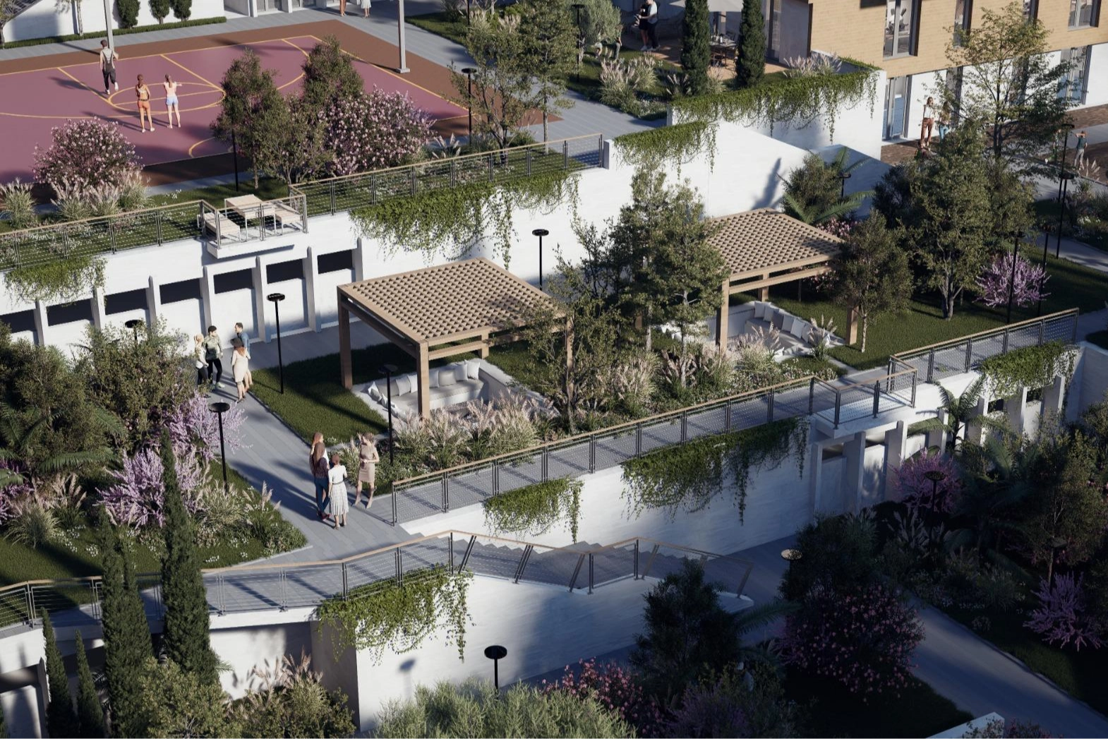 İzmir Egeşehir Menemen Konut Projesi'nde temel atma töreni hazırlıkları ve projenin genel görünümü.