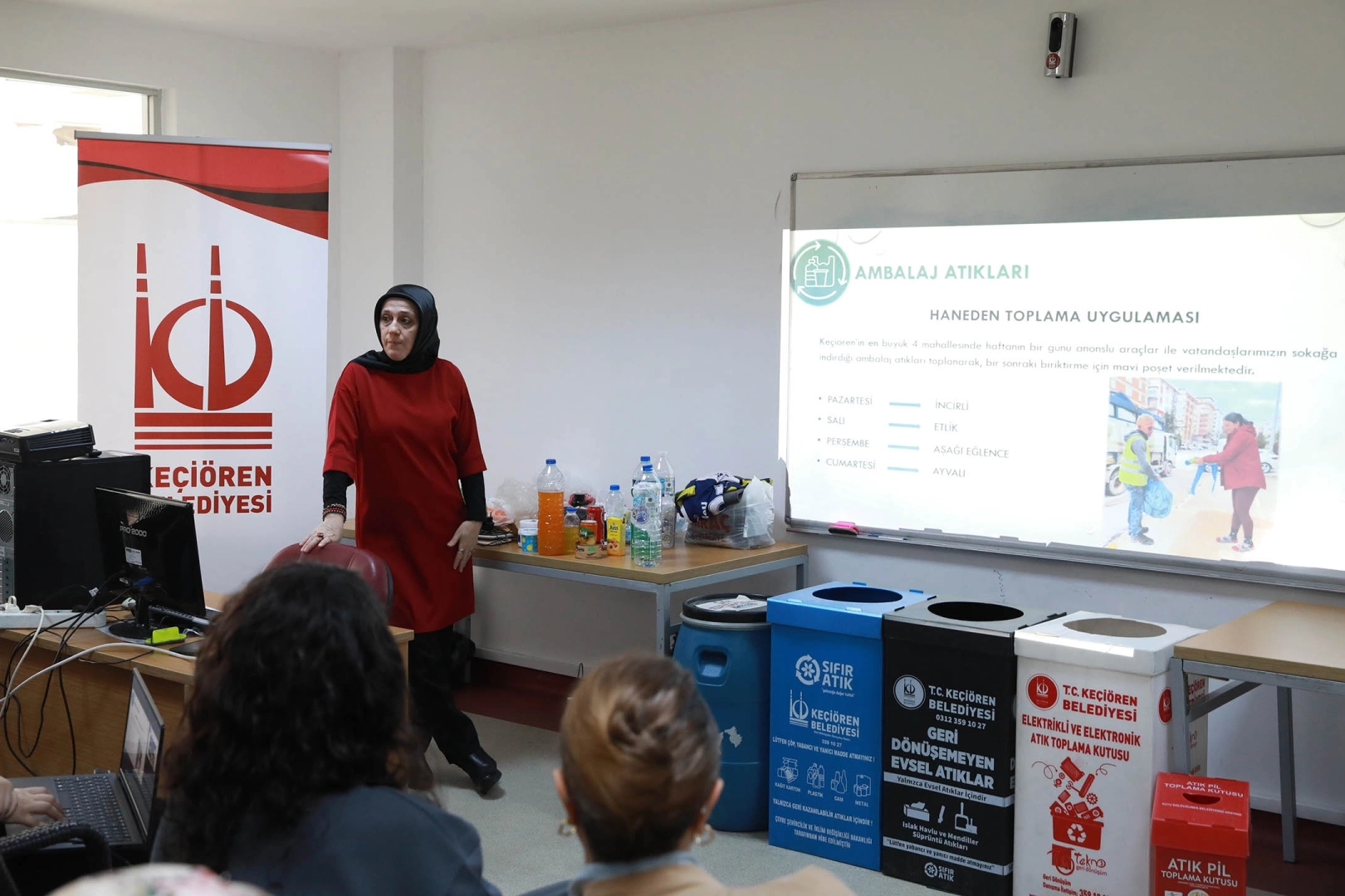 Keçiören Belediyesi'nin sıfır atık eğitimlerine katılan vatandaşlar ve çevre bilinci.