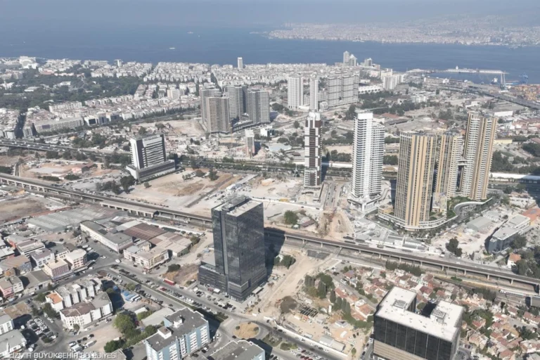 İzmir Büyükşehir Belediyesi'nin tamamlanan ve devam eden ulaşım projelerini gösteren görsel