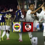 Fenerbahçe ve Gaziantep FK futbolcuları sahada mücadele ederken