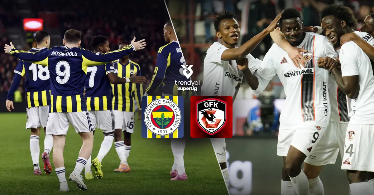 Fenerbahçe ve Gaziantep FK futbolcuları sahada mücadele ederken