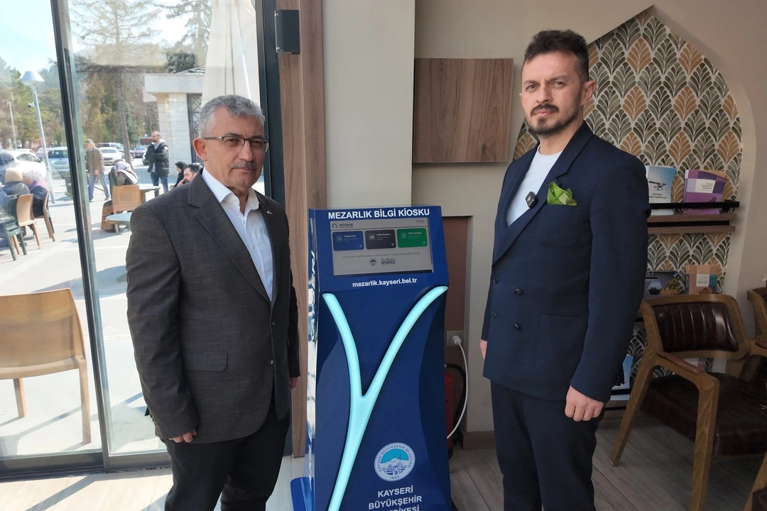 Kayseri Büyükşehir Belediyesi Mezarlık Bilgi Sistemi kiosk ekranı