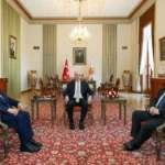 Talas Belediye Başkanı Mustafa Yalçın, TBMM Başkanı Numan Kurtulmuş ile görüşüyor.