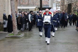 Kıbrıs Gazisi Ahmet Memiş'in cenaze töreninden bir görüntü
