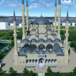 Kocaeli Büyükşehir Belediyesi'nin Gebze Millet Bahçesi'ne inşa edeceği cami projesinin görseli
