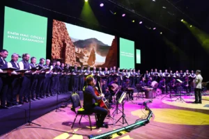 Konya Selçuklu'da düzenlenen Gönülden İlahiler konserinden bir sahne