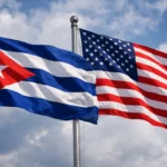 Küba Dışişleri Bakanlığı binası önünde protesto