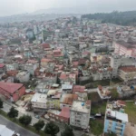 Samsun'da kentsel dönüşüm projesinin ilk etabı Anadolu Mahallesi'nde başlıyor, inşaat alanından genel görünüm.