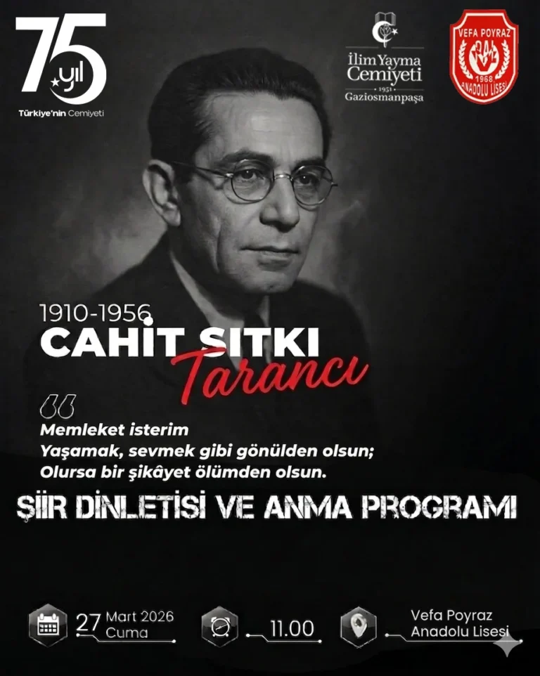 Cahit Sıtkı Tarancı anma programı afişi