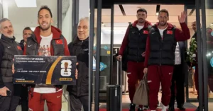 A Milli Futbol Takımı'nın Dünya Kupası'na katılmasının ardından İstanbul Havalimanı'nda coşkulu karşılama töreni