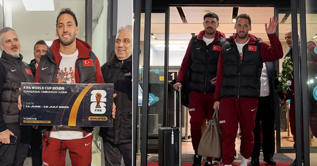 A Milli Futbol Takımı'nın Dünya Kupası'na katılmasının ardından İstanbul Havalimanı'nda coşkulu karşılama töreni