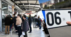 Plaka basım merkezlerinde yoğunluk ve uzun kuyruklar