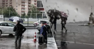 Türkiye haritası üzerinde yağış yoğunluğunu gösteren uyarı