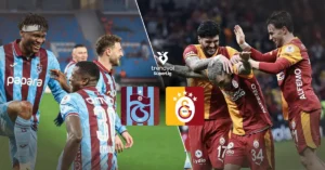 Trabzonsporlu futbolcuların Galatasaray'ı yenmesinin ardından sevinç anı