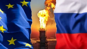 Avrupa haritası üzerinde Rusya'dan gelen LNG akışını gösteren bir grafik