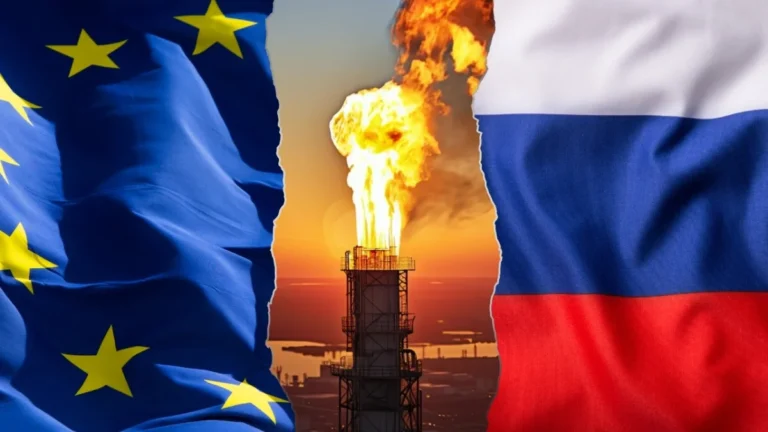 Avrupa haritası üzerinde Rusya'dan gelen LNG akışını gösteren bir grafik