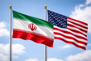 İran Dışişleri Bakanlığı binası önünde ateşkes anlaşmasıyla ilgili açıklama yapan yetkililer