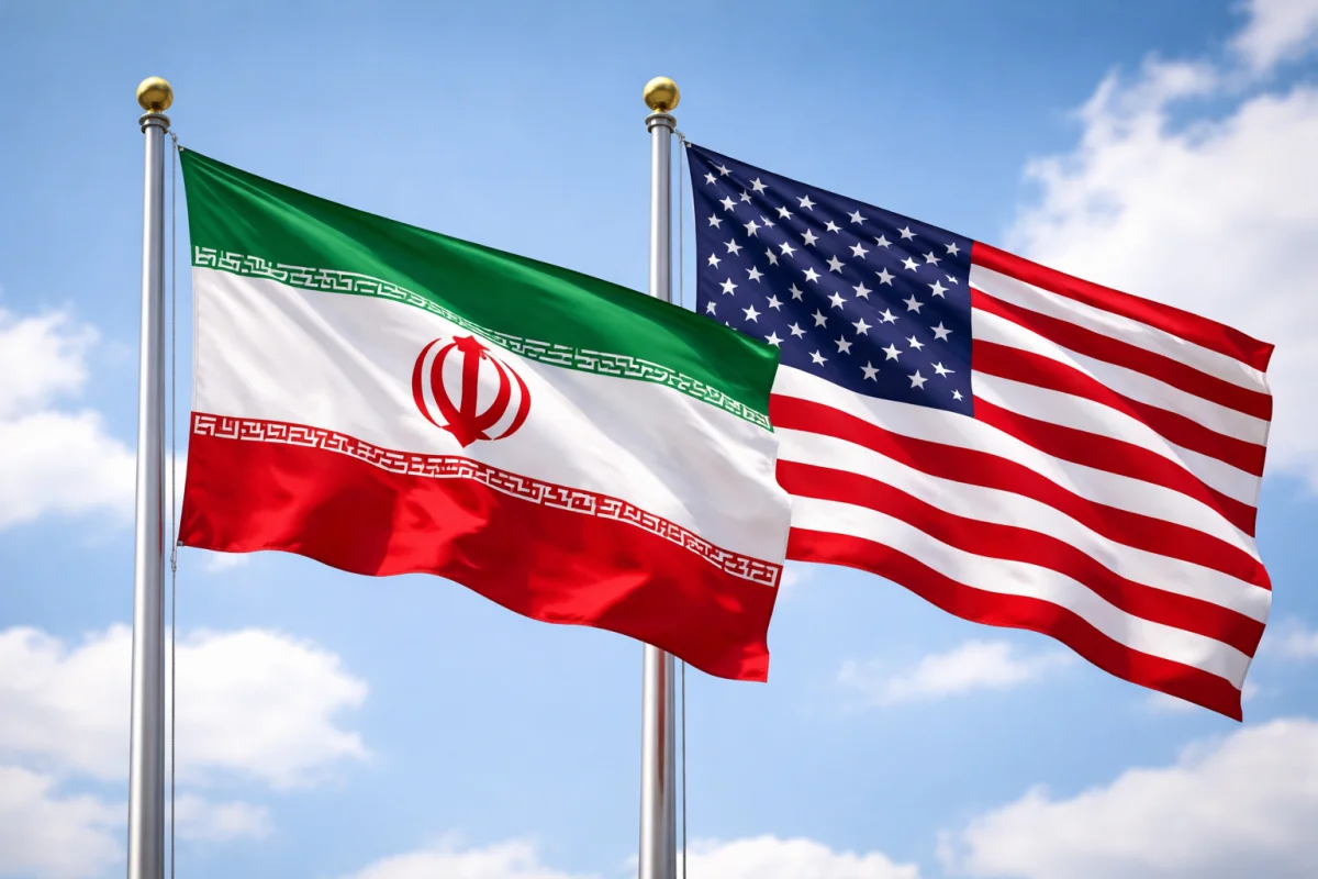 İran Dışişleri Bakanlığı binası önünde ateşkes anlaşmasıyla ilgili açıklama yapan yetkililer