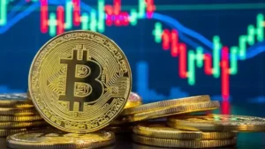 Bitcoin'in 80 bin dolara yaklaşmasını gösteren grafik ve küresel harita görseli.