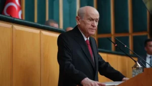 MHP Genel Başkanı Devlet Bahçeli konuşma yaparken