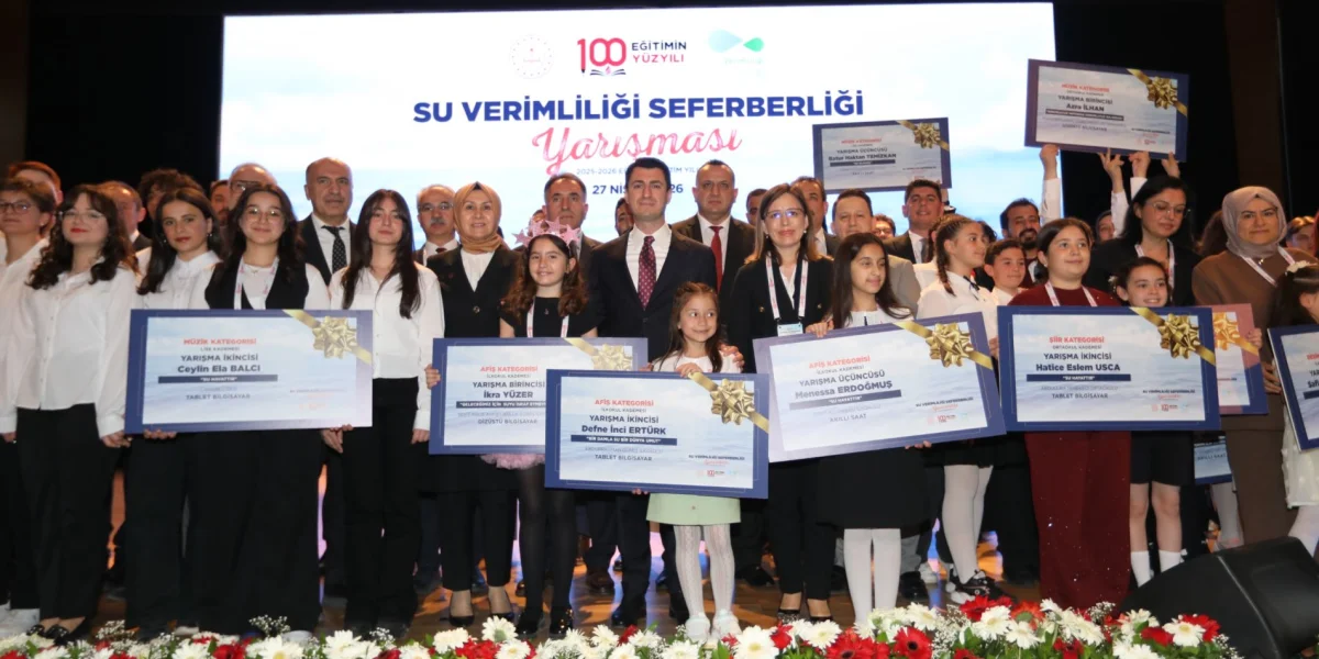 Su verimliliği yarışması ödül töreni ve dereceye giren öğrencilerin eserleri