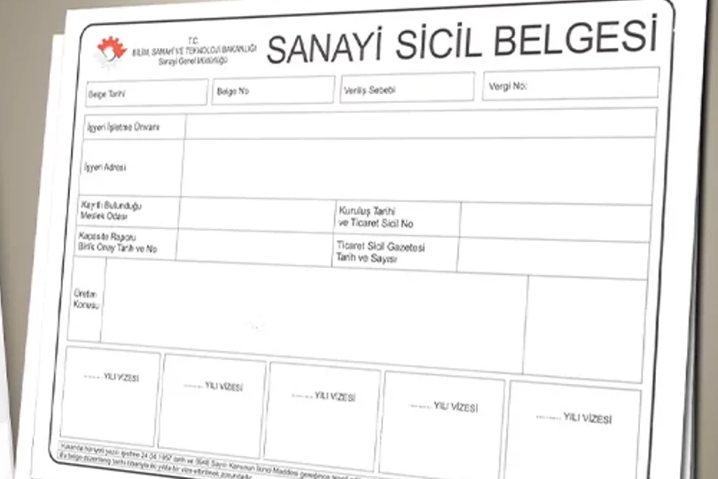 Sanayi Sicil Tebliği'nin güncellenmesiyle ilgili başvuru ve geçerlilik şartlarındaki değişiklikleri gösteren görsel.