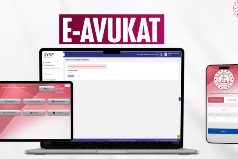 Adalet Bakanlığı tarafından geliştirilen e-Avukat uygulaması ile avukatların hükümlü ve tutuklularla çevrimiçi görüşme yapabildiği bir ekran görüntüsü.