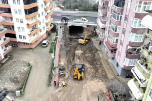 Kocaeli Gölcük Ulaşlı'da devam eden alt geçit projesi çalışmaları