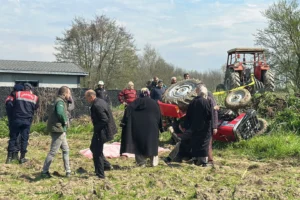 Düzce'de traktör kazası sonrası olay yeri