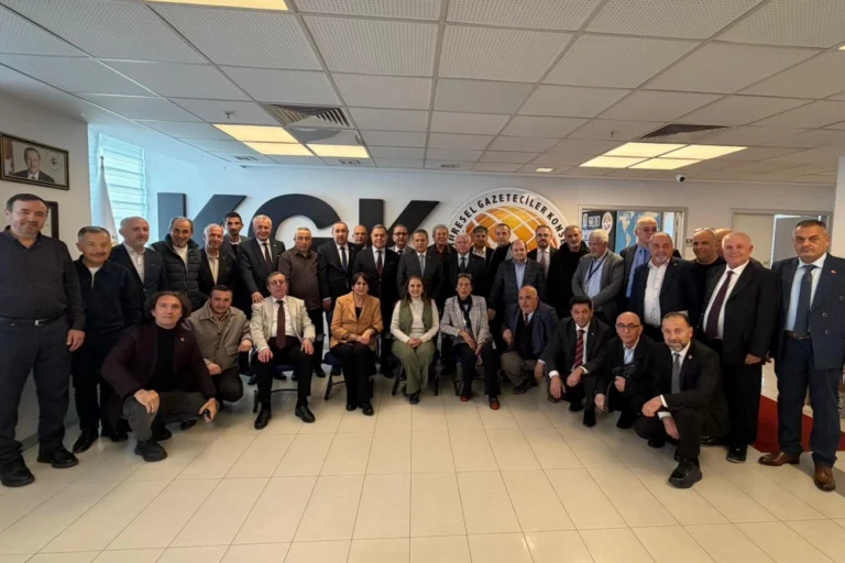 Küresel Gazeteciler Konseyi'nin Meslek Birliği Yasası çağrısı konulu toplantısından görüntü